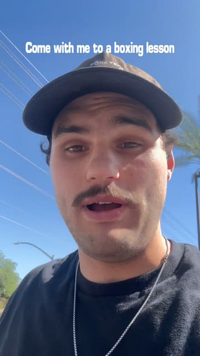 Alex Mossman's Instagram post about a boxing lesson