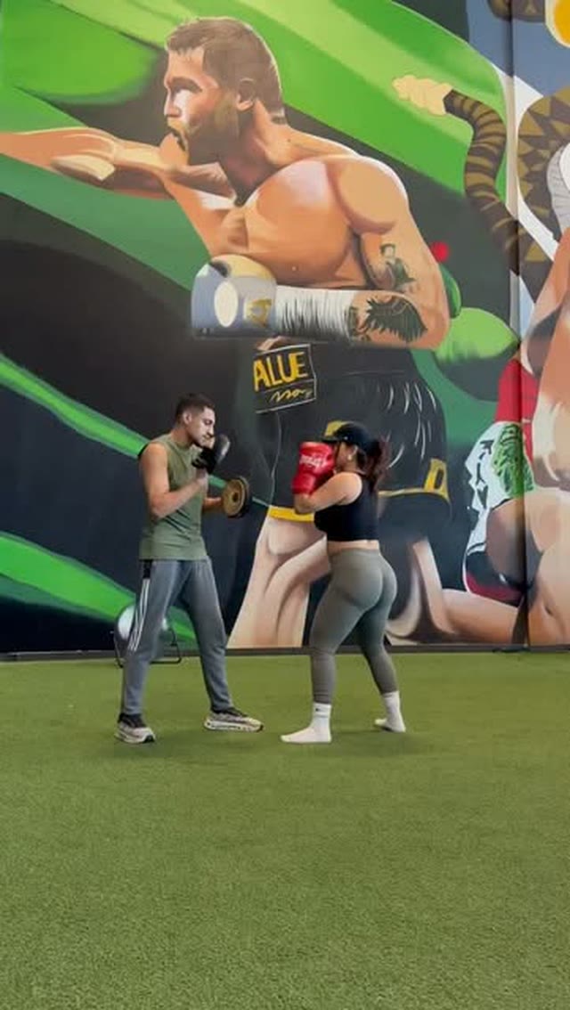 Krystal's Instagram post training with Orlando at Persist Boxing